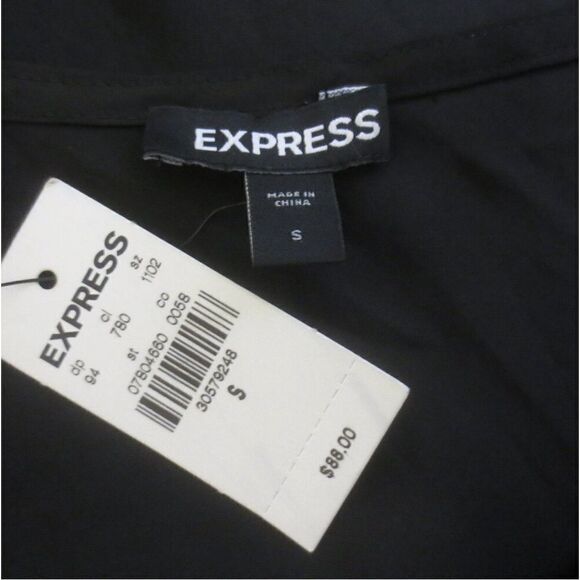 NWT Express Black Cowl Neck Ruched Side Tie Mini Slip Dress Size Small - Picture 16 of 16